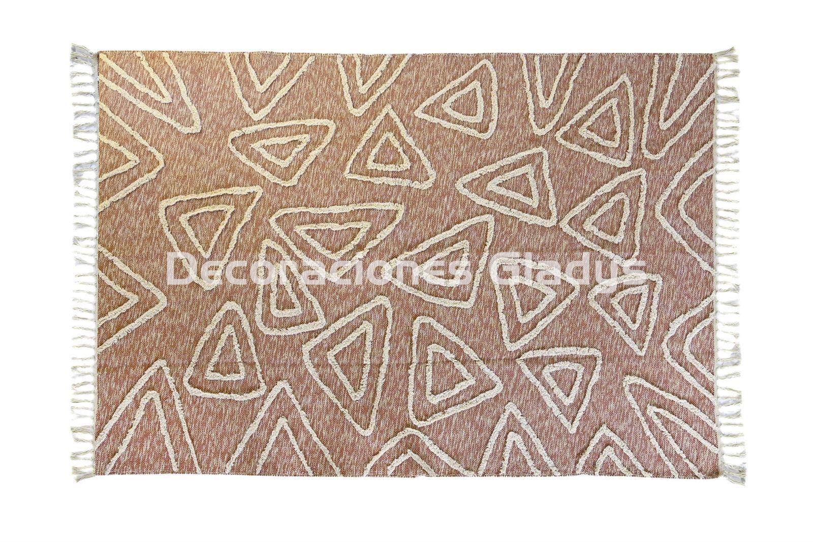 ALFOMBRA ALGODON  FLECOS BORDADO - Imagen 1