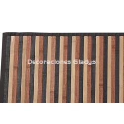 ALFOMBRA BAMBU  RAYAS MARRON - Imagen 1