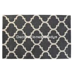 ALFOMBRA POLIESTER  ETNICO GRIS - Imagen 1
