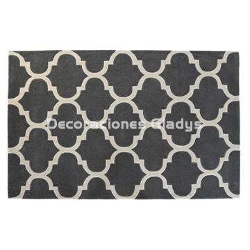 ALFOMBRA POLIESTER  ETNICO GRIS - Imagen 1