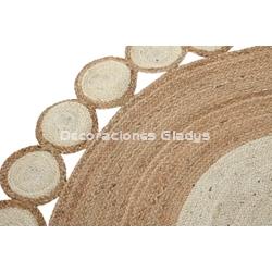 ALFOMBRA YUTE ALGODON  MARRON - Imagen 2