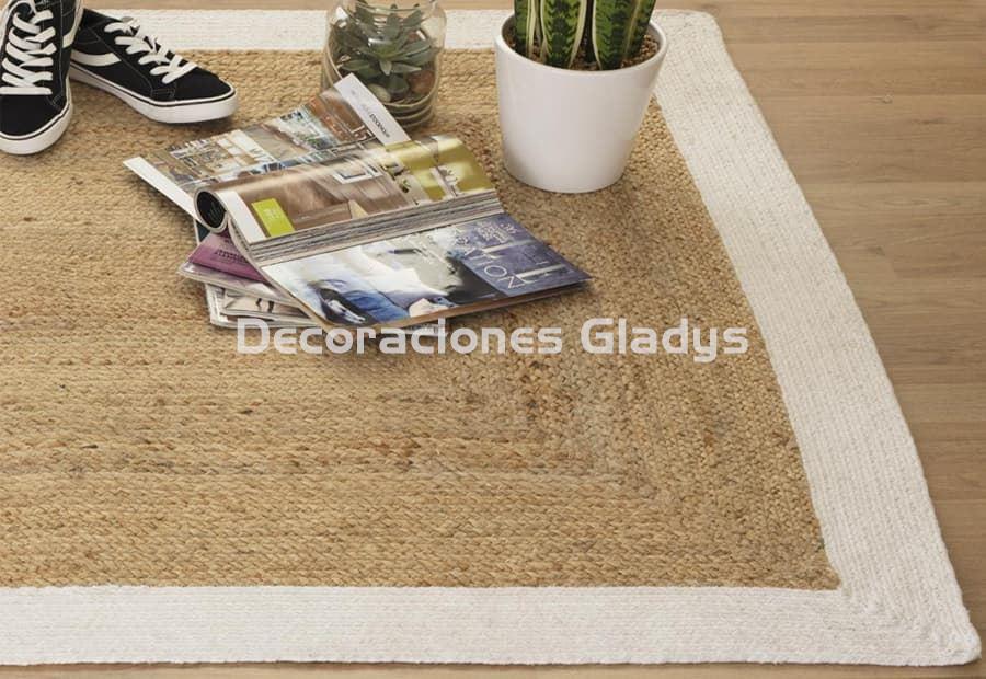 Alfombra de salón natural - blanco Yute - Algodón