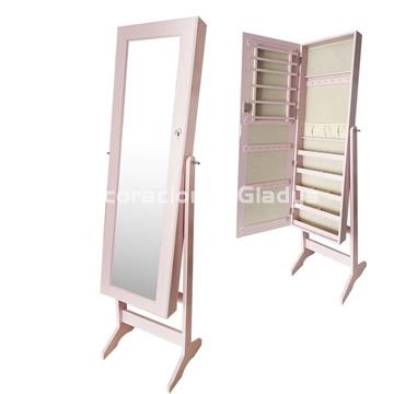ARMARIO JOYERO ESPEJO VESTIDOR ROSA - Imagen 1