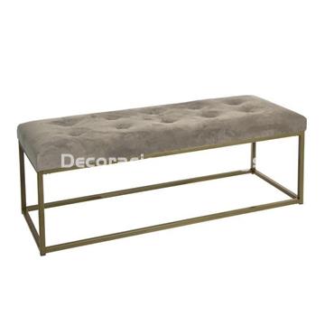 BANQUETA DESCALZADORA TERCIOPELO GRIS - Imagen 1