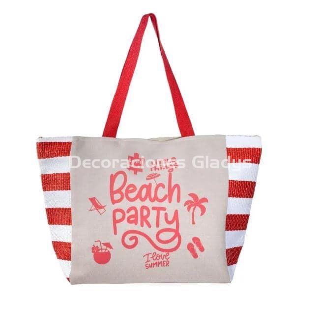 BOLSO Y TOALLA PLAYA BEACH CORAL SUN & SURF - Imagen 1