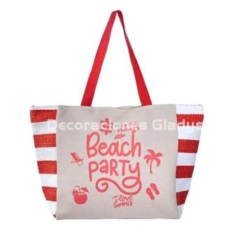 BOLSO Y TOALLA PLAYA BEACH CORAL SUN & SURF - Imagen 1