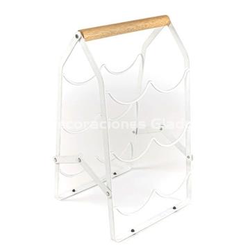 BOTELLERO 6 BOTELLAS BLANCO - Imagen 1