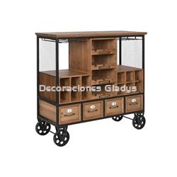 BOTELLERO ABETO METAL  NEGRO - Imagen 1