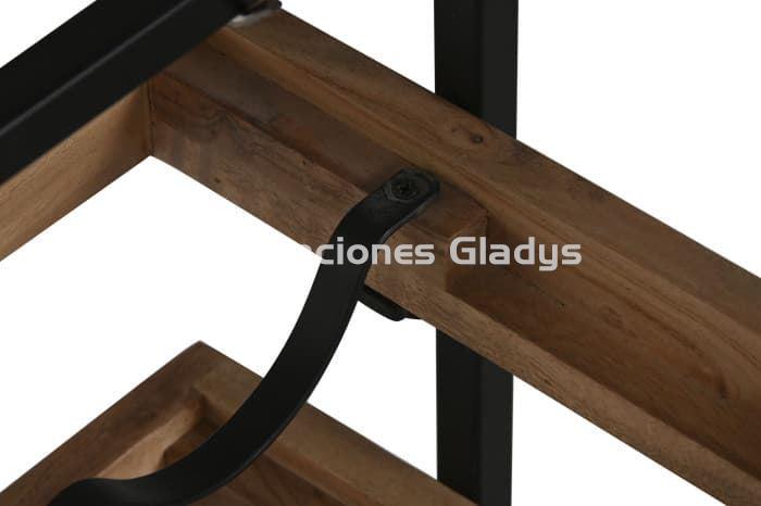 BOTELLERO ACACIA METAL  8 BOTELLAS NATURAL - Imagen 3