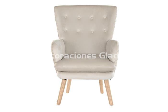 BUTACA POLIESTER MADERA BEIGE - Imagen 1