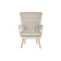 BUTACA POLIESTER MADERA BEIGE - Imagen 1