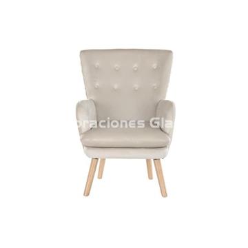 BUTACA POLIESTER MADERA BEIGE - Imagen 1