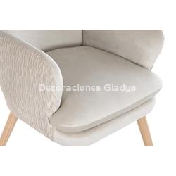 BUTACA POLIESTER MADERA BEIGE - Imagen 2