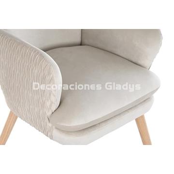 BUTACA POLIESTER MADERA BEIGE - Imagen 2