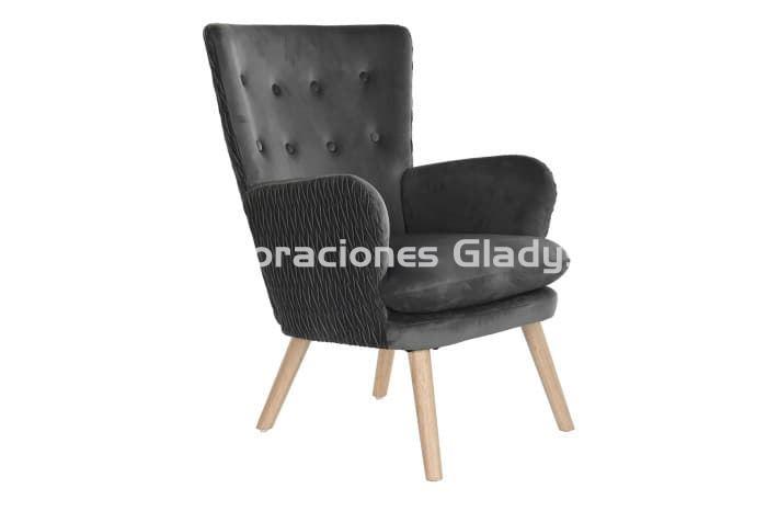 BUTACA POLIESTER MADERA GRIS OSCURO - Imagen 1