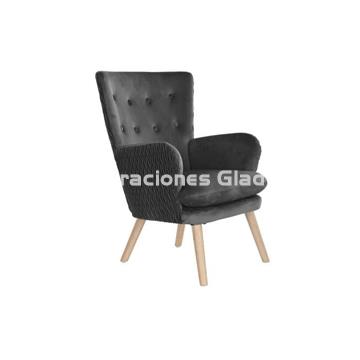 BUTACA POLIESTER MADERA GRIS OSCURO - Imagen 1