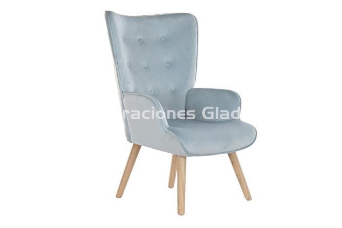 BUTACA POLIESTER MADERA TERCIOPELO - Imagen 1