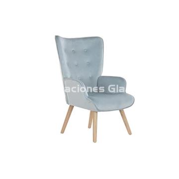 BUTACA POLIESTER MADERA TERCIOPELO - Imagen 1