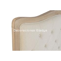 CABECERO CAMA LINO RUBBERWOOD  BEIG - Imagen 2
