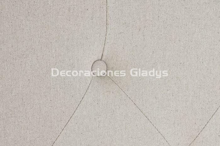 CABECERO CAMA LINO RUBBERWOOD  BEIG - Imagen 3