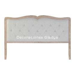 CABECERO CAMA LINO RUBBERWOOD  GRIS - Imagen 1