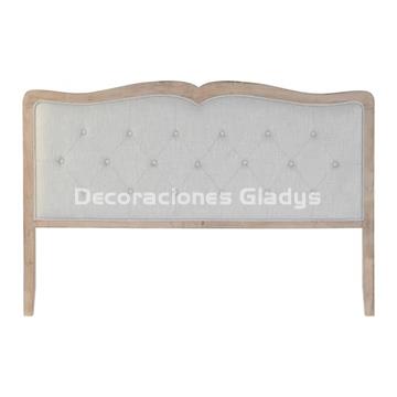 CABECERO CAMA LINO RUBBERWOOD  GRIS - Imagen 1