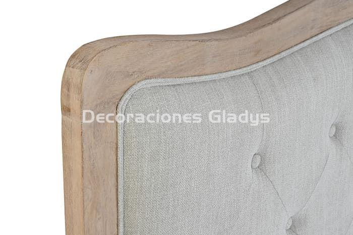 CABECERO CAMA LINO RUBBERWOOD  GRIS - Imagen 2