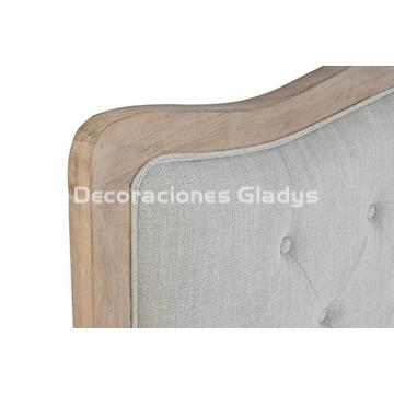 CABECERO CAMA LINO RUBBERWOOD  GRIS - Imagen 2