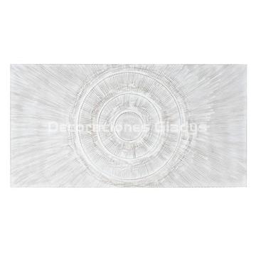 CABECERO CAMA MDF  CIRCULOS DECAPE BLANCO - Imagen 1