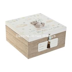 CAJA MDF 20X20X10 BEIGE - Imagen 1