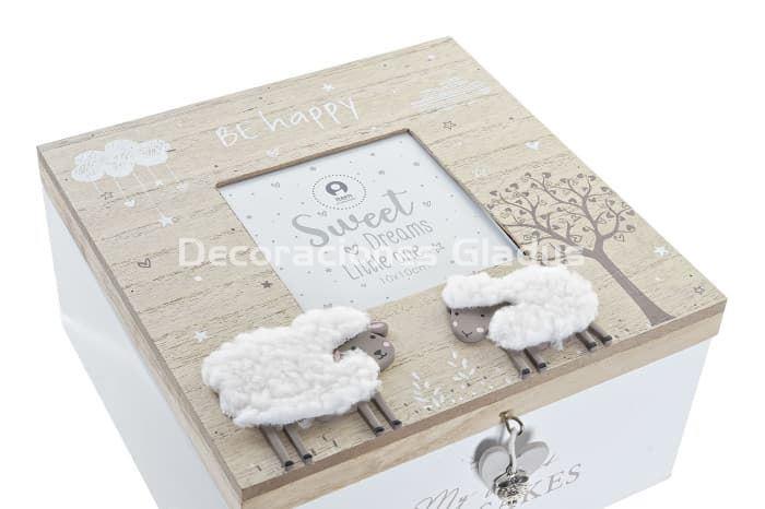 CAJA MDF CRISTAL  OVEJA NATURAL - Imagen 1