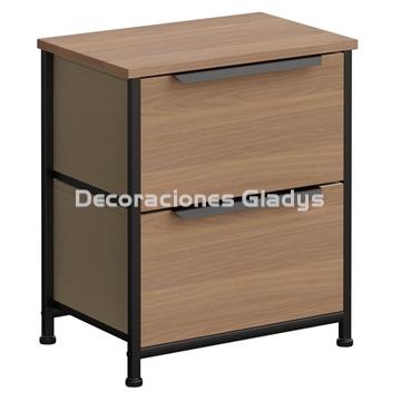 CAJONERA 2 CAJONES COLOR ROBLE SOHO -KIT - Imagen 2