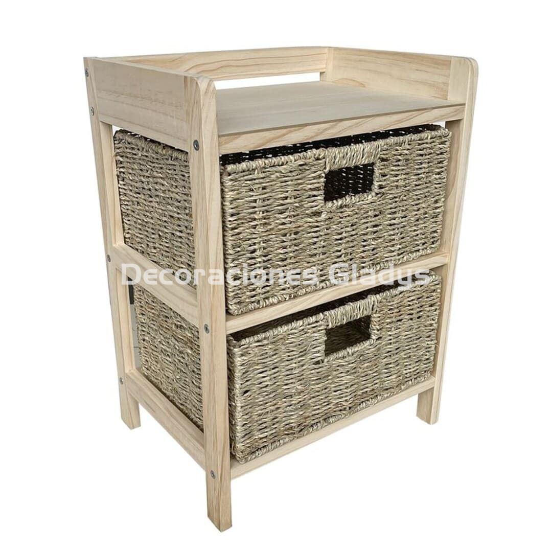 CAJONERA 2 CAJONES NATURAL -KIT - Imagen 1