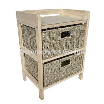 CAJONERA 2 CAJONES NATURAL -KIT - Imagen 1