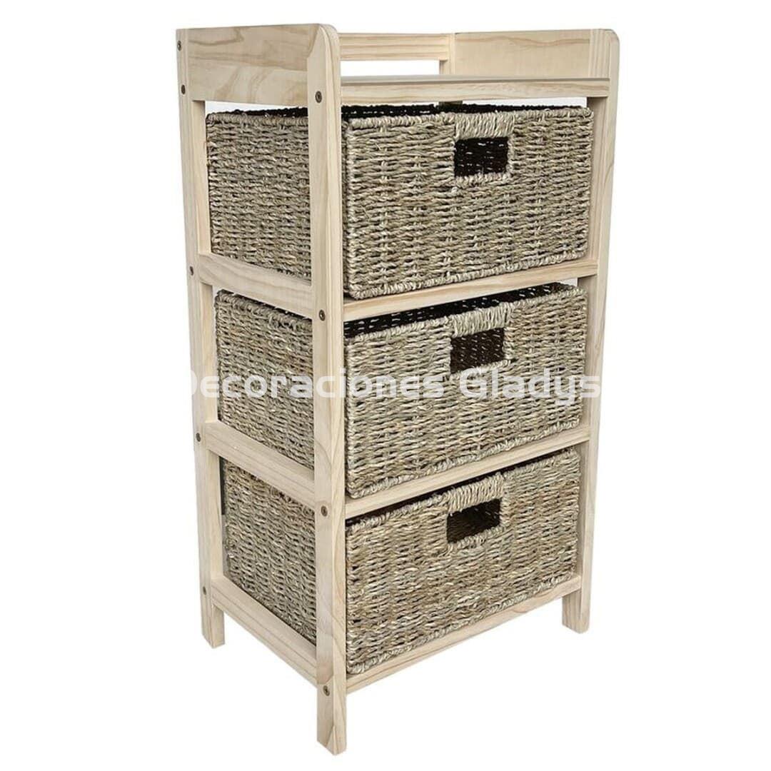 CAJONERA 3 CAJONES NATURAL -KIT - Imagen 1