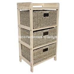 CAJONERA 3 CAJONES NATURAL -KIT - Imagen 1