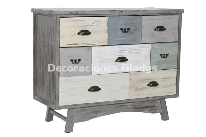 CAJONERA ABETO ENVEJECIDO GRIS - Imagen 1