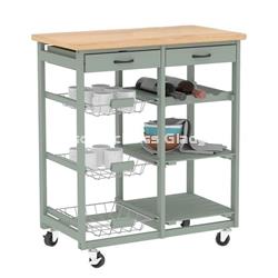 CARRO AUXILIAR COCINA DOBLE VERDE -KIT - Imagen 1