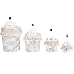 CESTA  MIMBRE TELA CON TAPA - Imagen 2