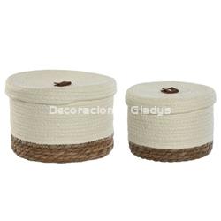 CESTA SET 2 FIBRA  CREMA - Imagen 1