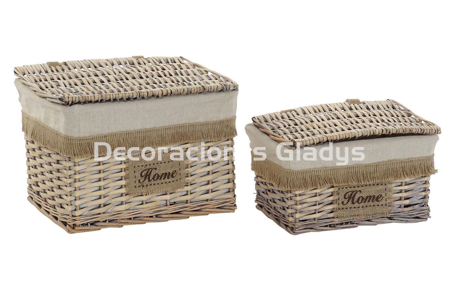 CESTA SET 2 MIMBRE POLIESTER HOME - Imagen 1