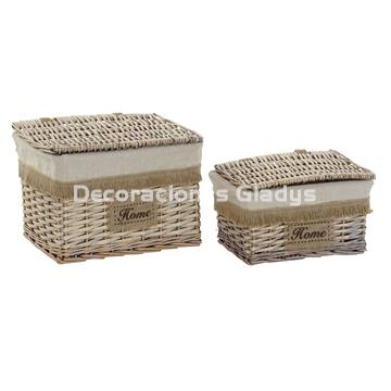 CESTA SET 2 MIMBRE POLIESTER HOME - Imagen 1