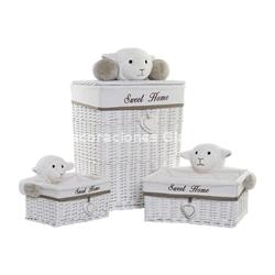 CESTA SET 3 MIMBRE  OVEJA - Imagen 1