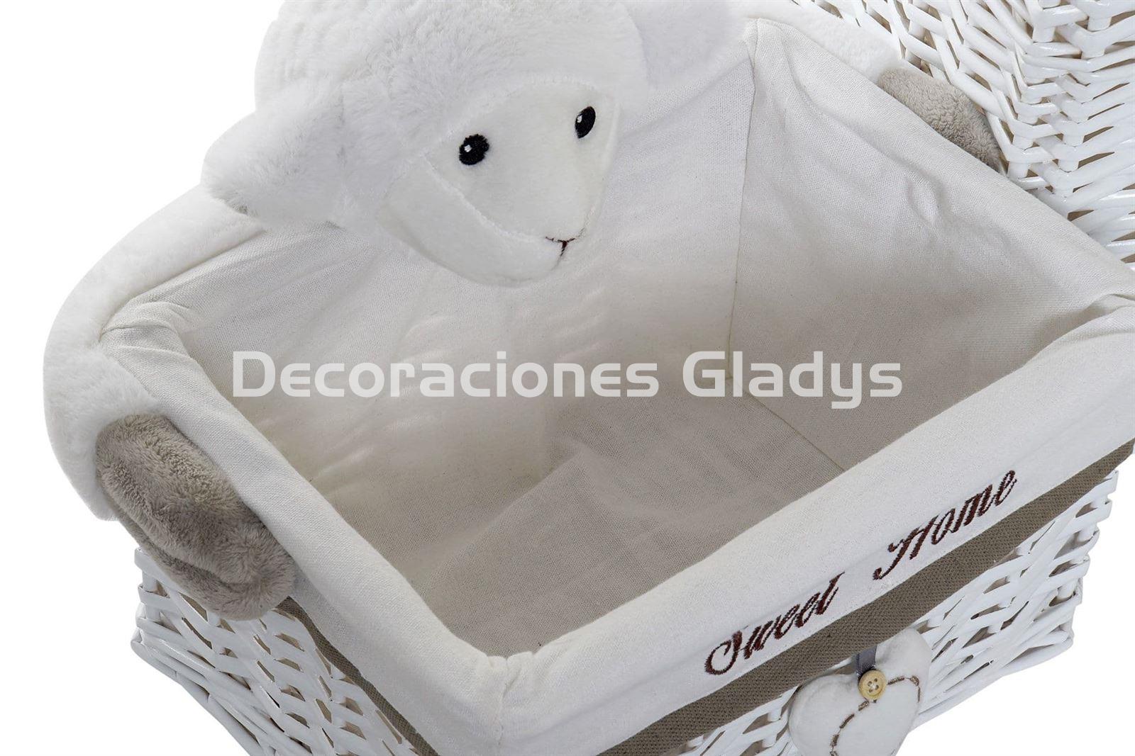 CESTA SET 3 MIMBRE  OVEJA - Imagen 3