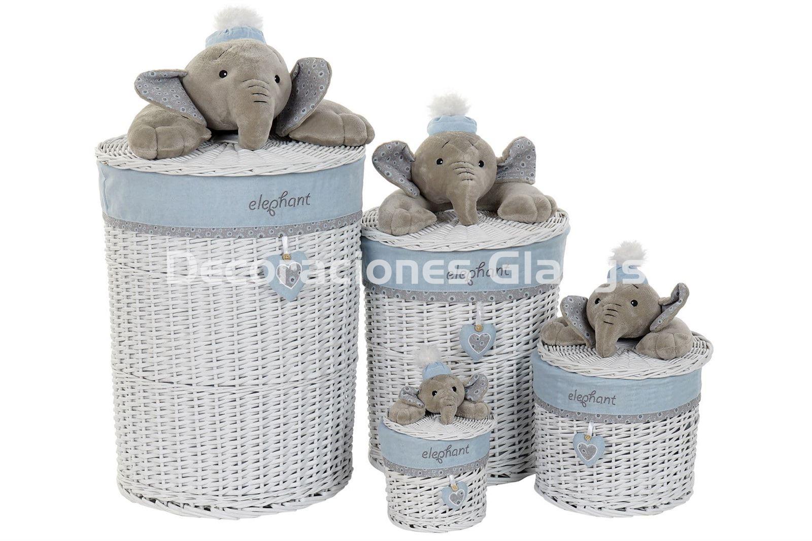 CESTA SET 4 MIMBRE POLIESTER ELEFANTE - Imagen 5