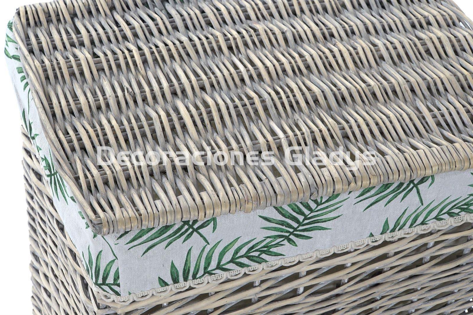 CESTA SET 5 MIMBRE POLIESTER  VERDE - Imagen 2