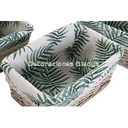 CESTA SET 5 MIMBRE POLIESTER  VERDE - Imagen 2