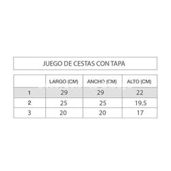 CESTAS CON TAPA ALGODON GRIS - Imagen 2