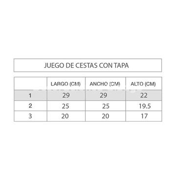 CESTAS CON TAPA ALGODON GRIS - Imagen 2