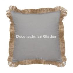 COJIN  FLECOS YUTE GRIS - Imagen 1